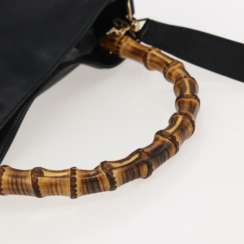 【日本直送】GUCCI 竹節手提包 皮革 兩用 黑色 金色 001 1577 8270 正品 gh768-6