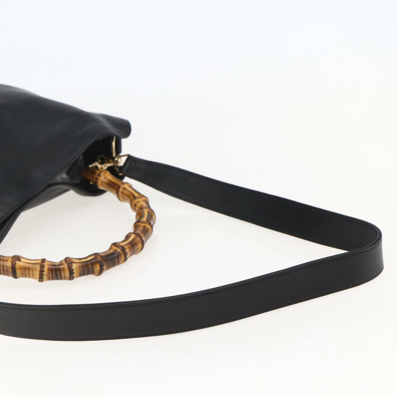 【日本直送】GUCCI 竹節手提包 皮革 兩用 黑色 金色 001 1577 8270 正品 gh768-7