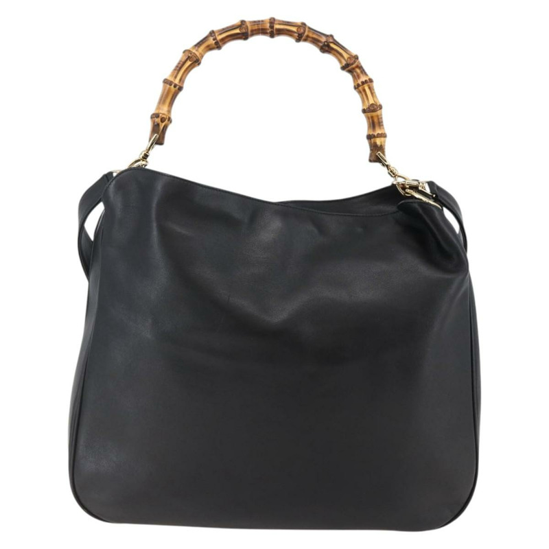 【日本直送】GUCCI 竹節手提包 皮革 兩用 黑色 金色 001 1577 8270 正品 gh768-12