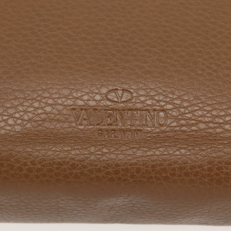 【日本直送】VALENTINO 棕色銀色皮革手拿包 正品 bs29681-8