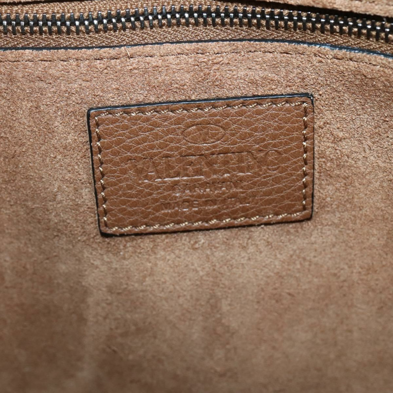 【日本直送】VALENTINO 棕色銀色皮革手拿包 正品 bs29681-9