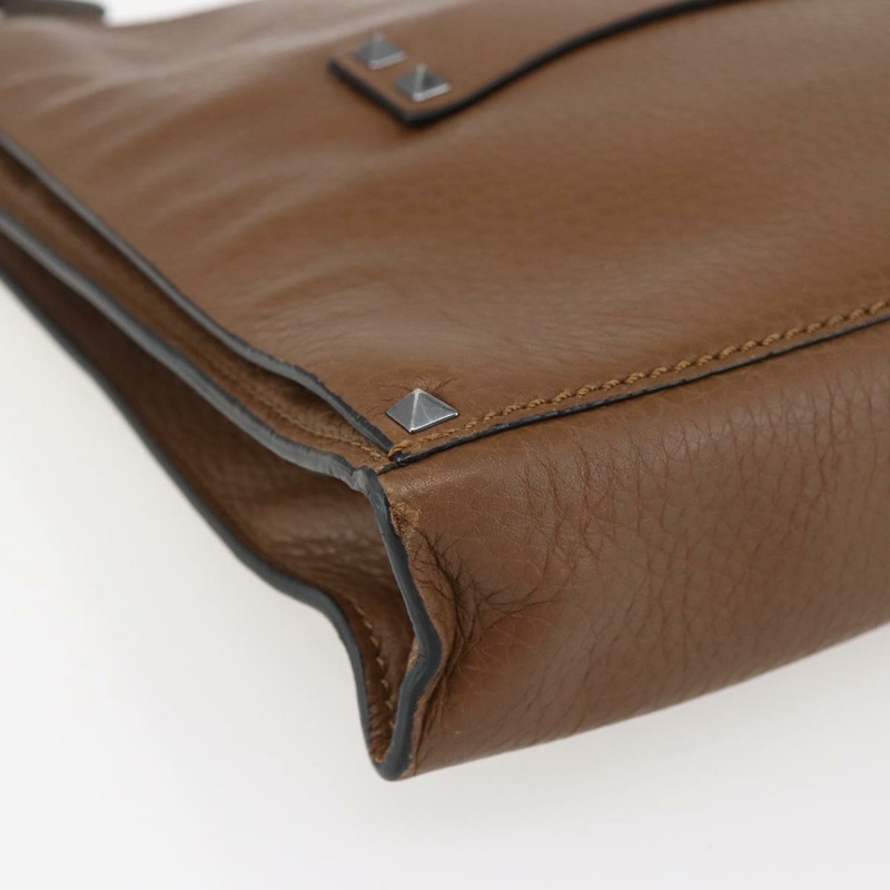 【日本直送】VALENTINO 棕色銀色皮革手拿包 正品 bs29681-13