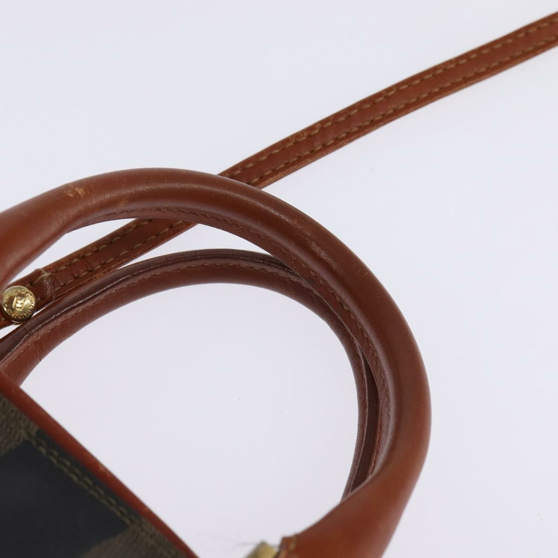 【日本直送】FENDI 胡桃色帆布手提包 PVC 兩用黑色棕色 正品 gh778-7