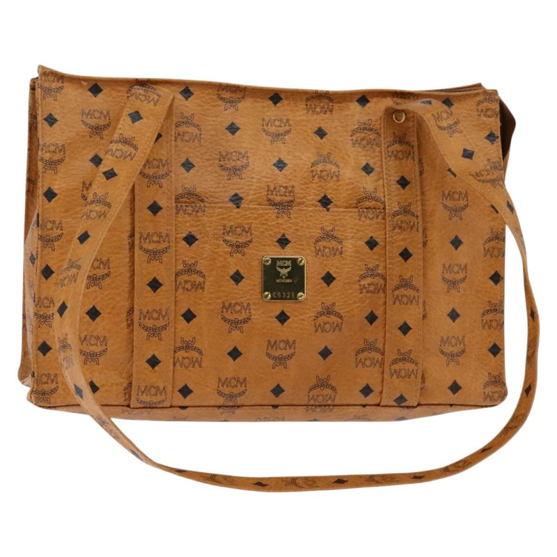 【日本直送】MCM Logoogram Vicetos 手提包 PVC 皮革 棕色 金色 正品 gh881-0