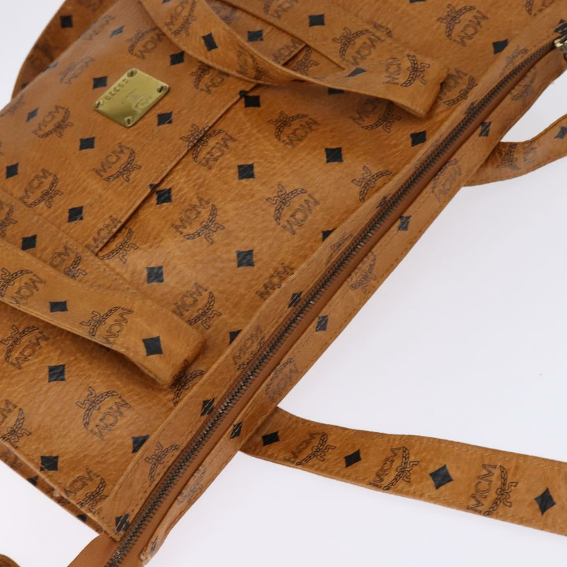 【日本直送】MCM Logoogram Vicetos 手提包 PVC 皮革 棕色 金色 正品 gh881-5