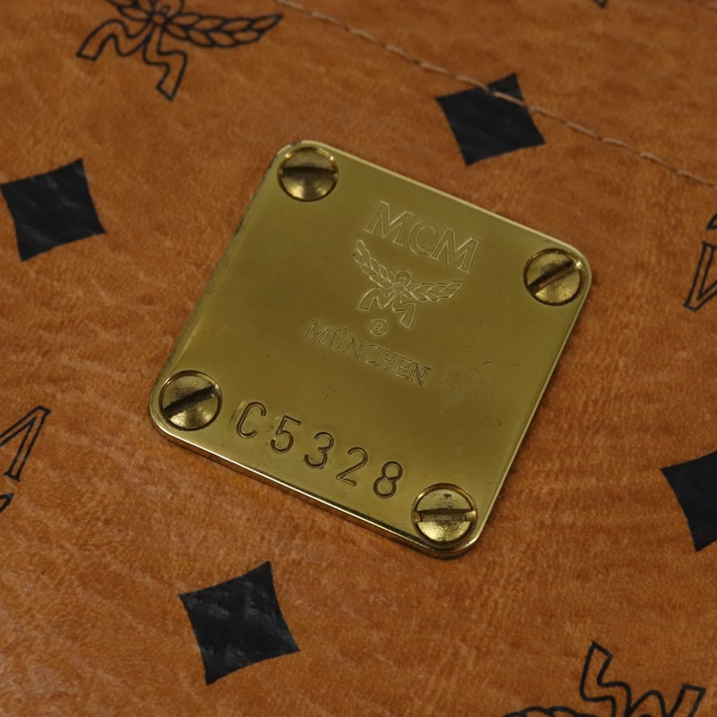 【日本直送】MCM Logoogram Vicetos 手提包 PVC 皮革 棕色 金色 正品 gh881-11