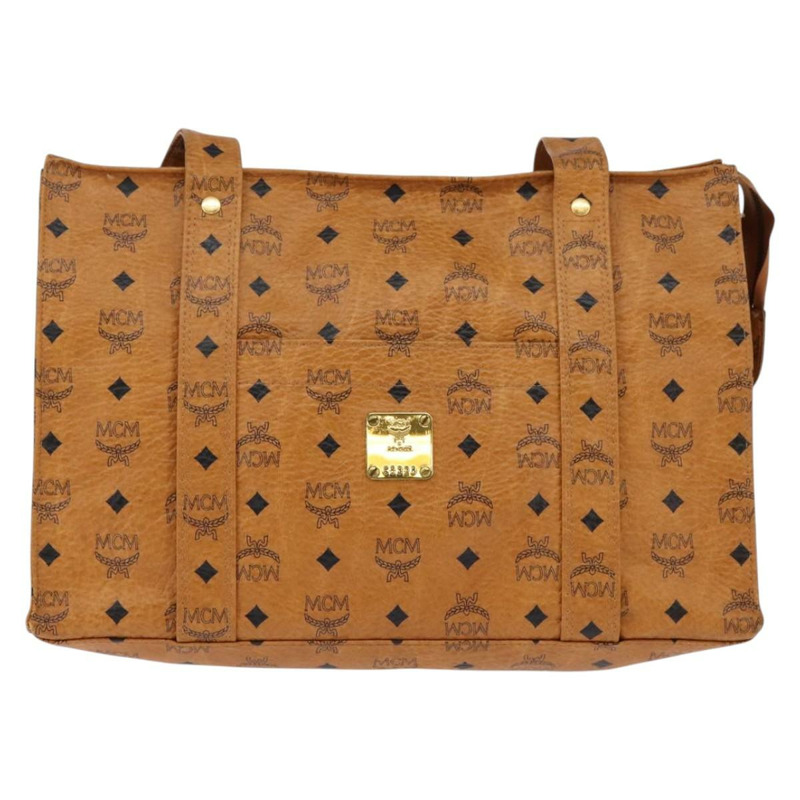 【日本直送】MCM Logoogram Vicetos 手提包 PVC 皮革 棕色 金色 正品 gh881-12