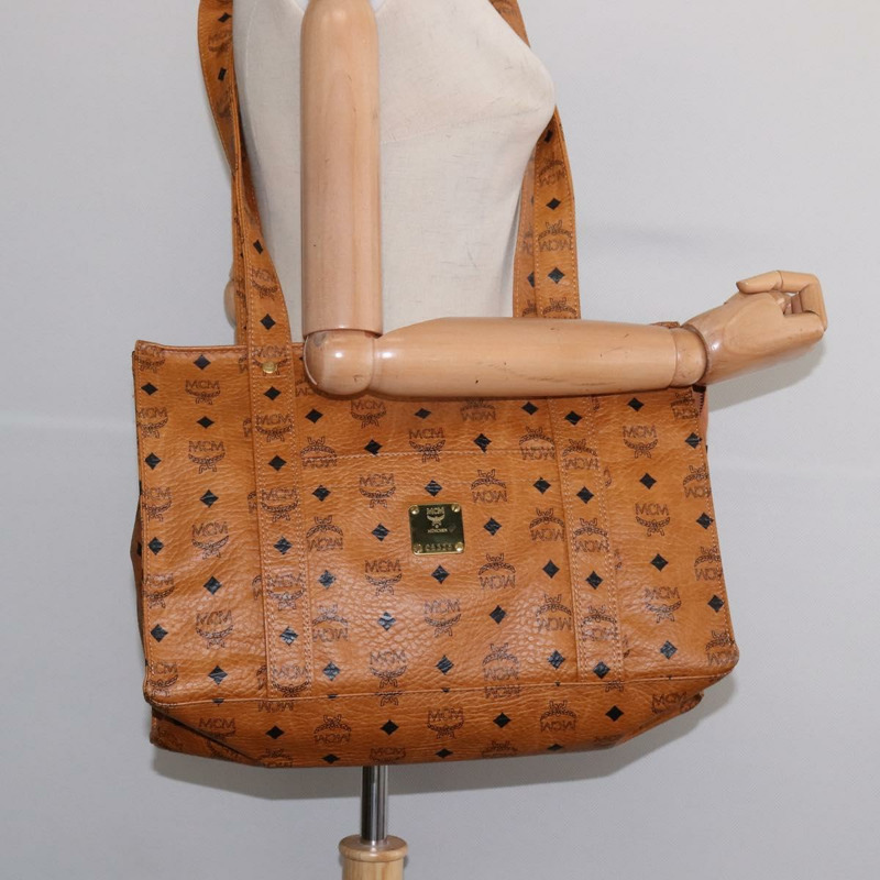 【日本直送】MCM Logoogram Vicetos 手提包 PVC 皮革 棕色 金色 正品 gh881-19