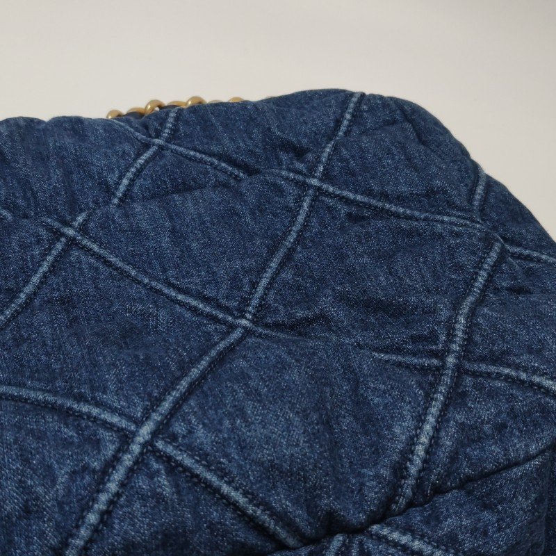 Chanel 19 Bag Maxi 牛皮牛仔布菱格絎縫穿皮雙扣單肩包-20