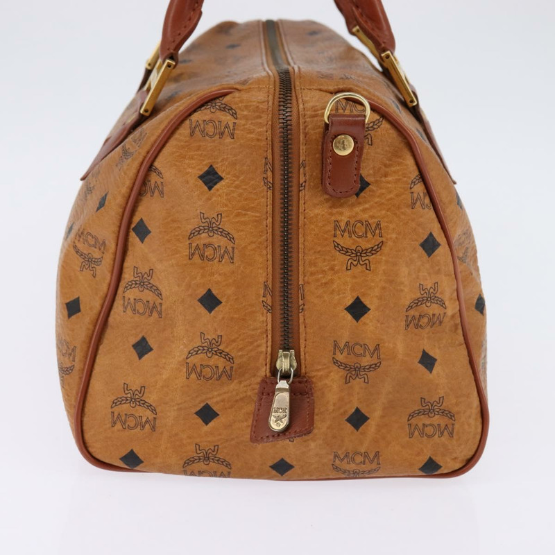 【日本直送】MCM Logoogram Vicetos 波士頓包 PVC 皮革 棕色 金色 正品 gh901-2