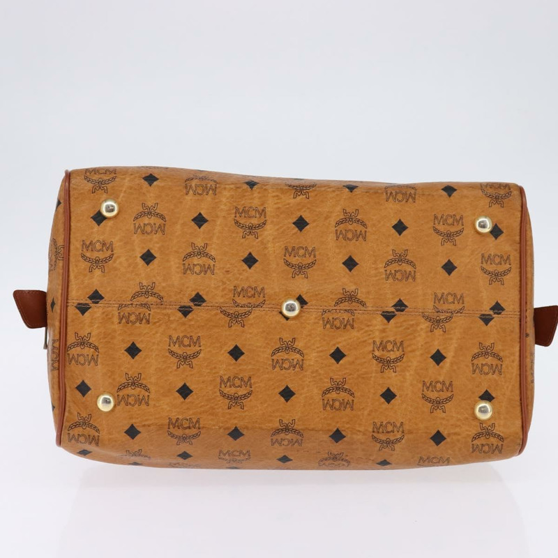 【日本直送】MCM Logoogram Vicetos 波士頓包 PVC 皮革 棕色 金色 正品 gh901-4