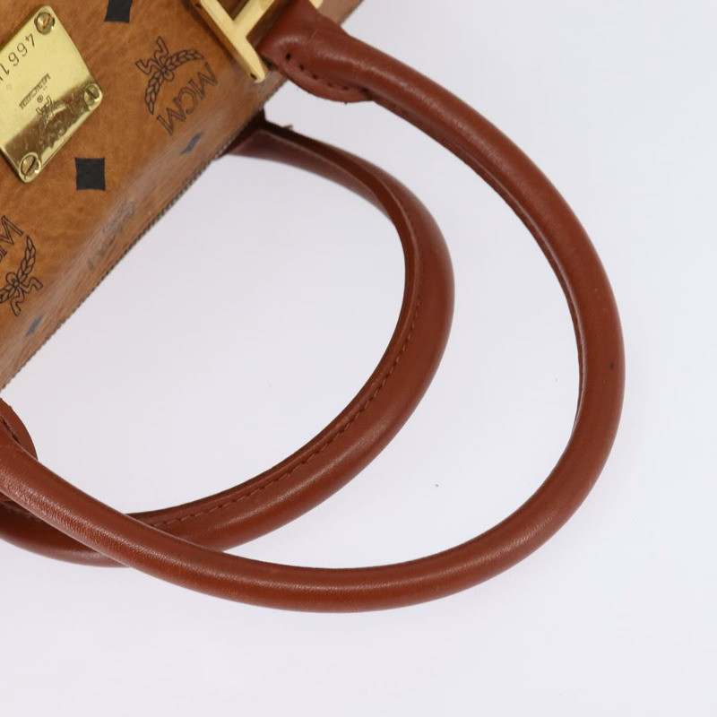 【日本直送】MCM Logoogram Vicetos 波士頓包 PVC 皮革 棕色 金色 正品 gh901-6