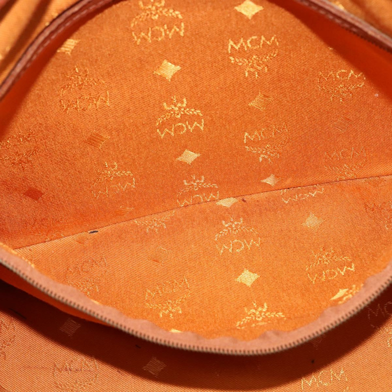 【日本直送】MCM Logoogram Vicetos 波士頓包 PVC 皮革 棕色 金色 正品 gh901-10