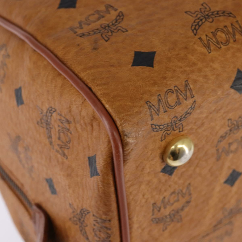 【日本直送】MCM Logoogram Vicetos 波士頓包 PVC 皮革 棕色 金色 正品 gh901-14