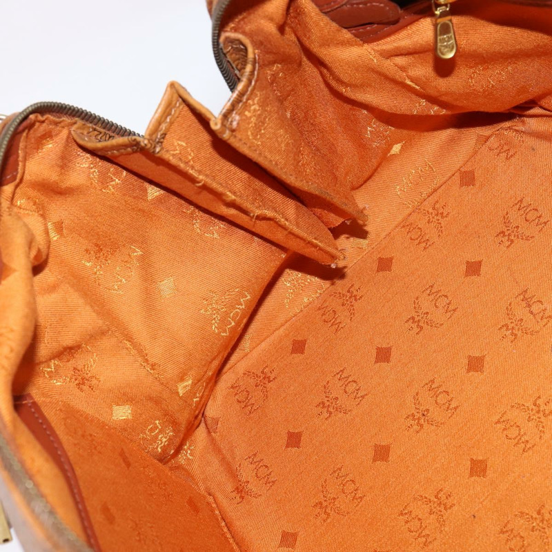 【日本直送】MCM Logoogram Vicetos 波士頓包 PVC 皮革 棕色 金色 正品 gh901-17