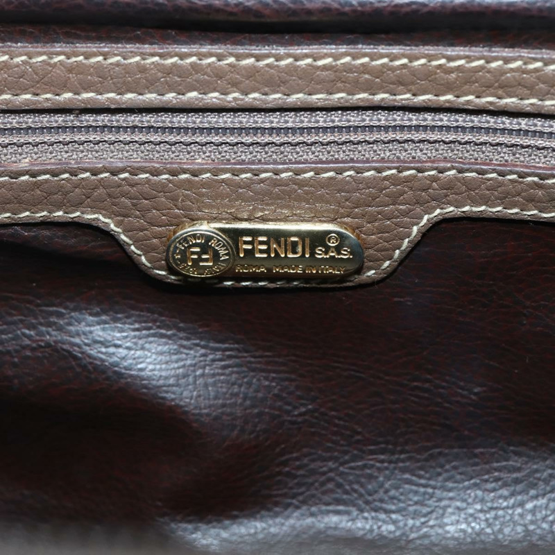 【日本直送】FENDI 手提包 皮革 棕色 金色 Auth kk558-17