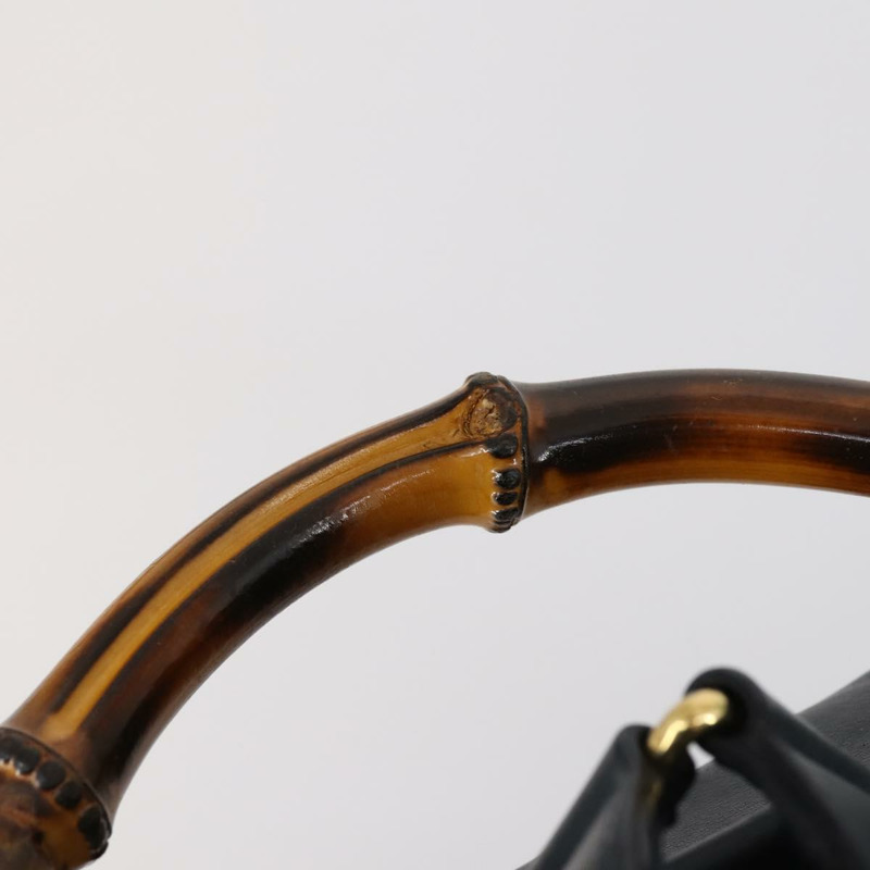 【日本直送】GUCCI 竹節雙肩包 皮革 海軍藍 金色 003 2058 0016 Auth kk564-7