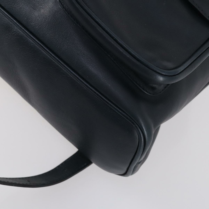 【日本直送】GUCCI 竹節雙肩包 皮革 海軍藍 金色 003 2058 0016 Auth kk564-14