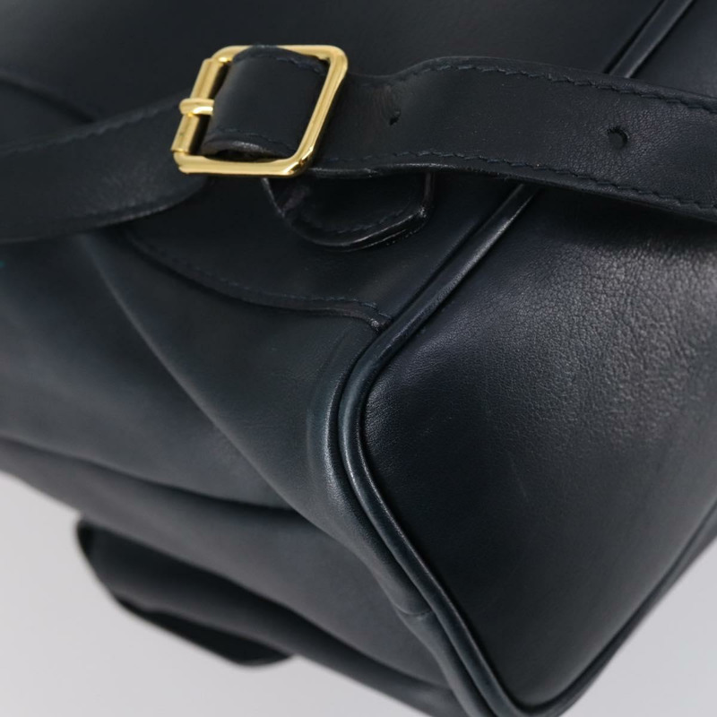 【日本直送】GUCCI 竹節雙肩包 皮革 海軍藍 金色 003 2058 0016 Auth kk564-17