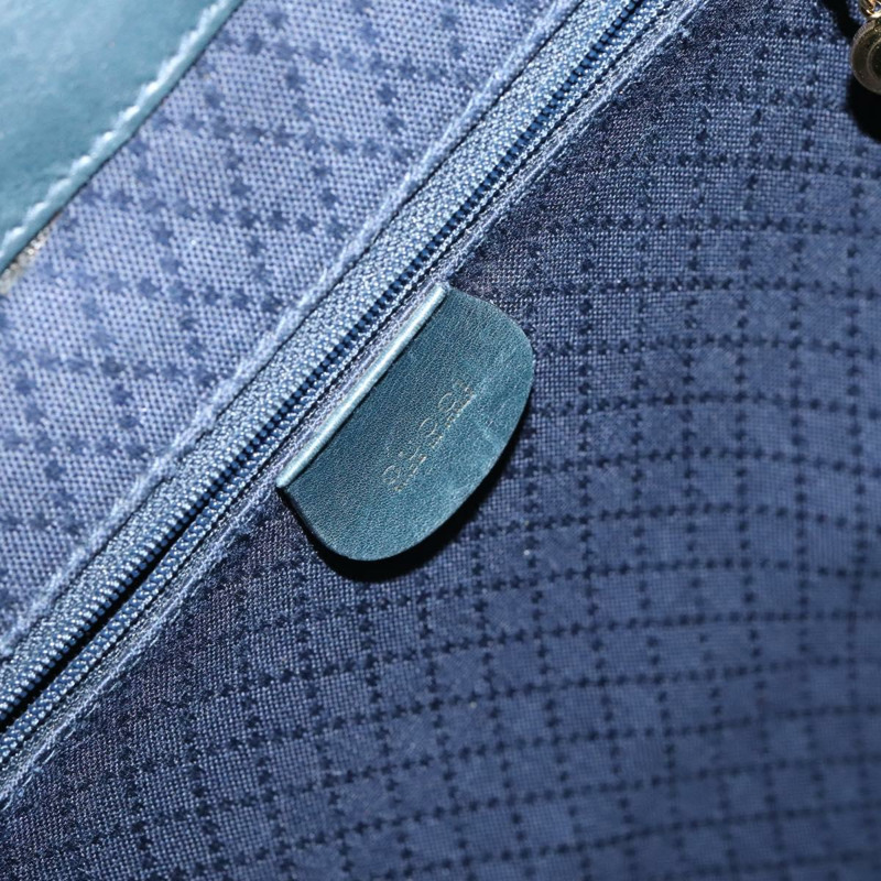 【日本直送】GUCCI 竹節雙肩包 皮革 海軍藍 金色 003 2058 0016 Auth kk564-20