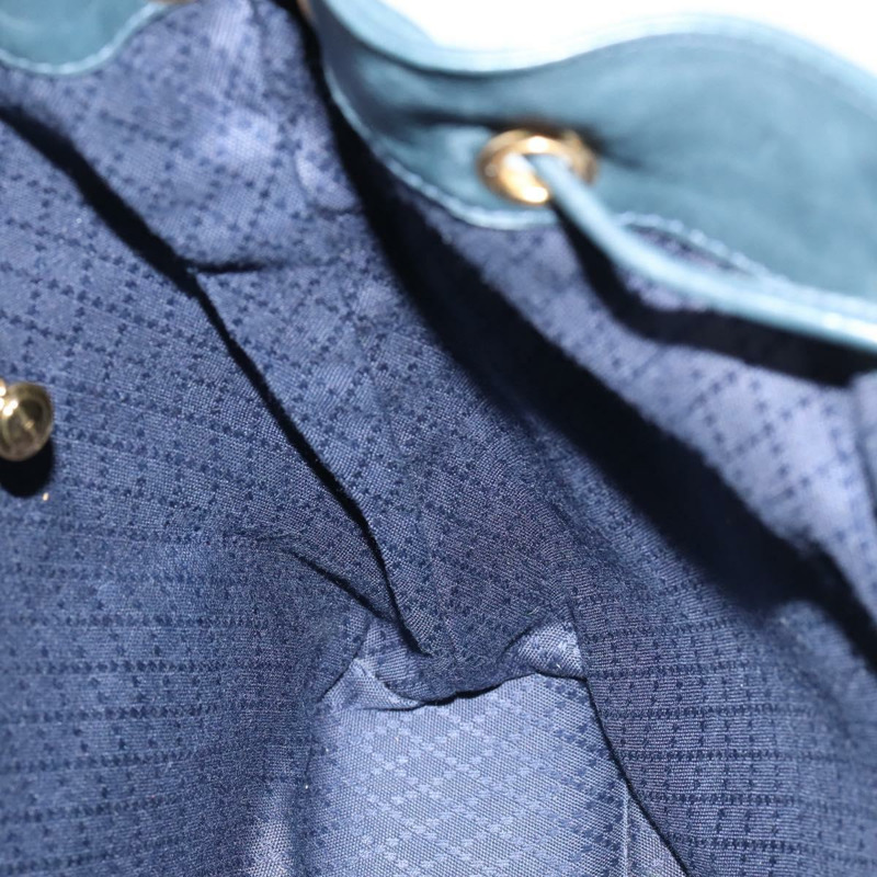 【日本直送】GUCCI 竹節雙肩包 皮革 海軍藍 金色 003 2058 0016 Auth kk564-21
