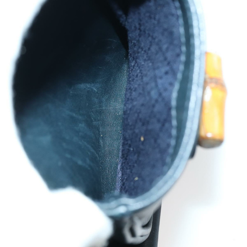 【日本直送】GUCCI 竹節雙肩包 皮革 海軍藍 金色 003 2058 0016 Auth kk564-24