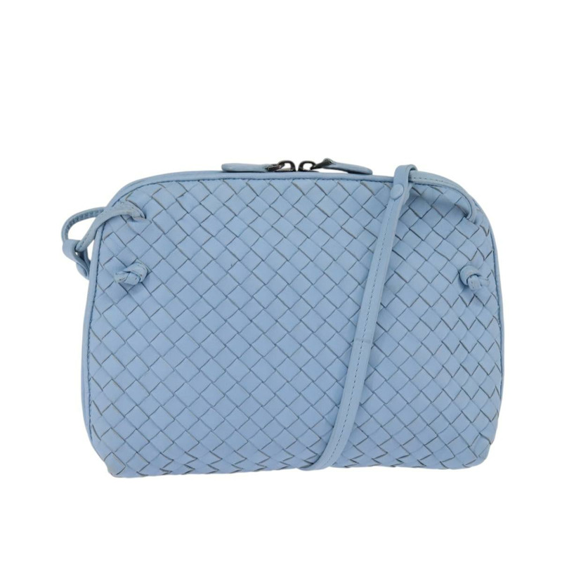 【日本直送】BOTTEGA VENETA INTRECCIATO 皮革肩背包 淺藍色 正品 gh923-0