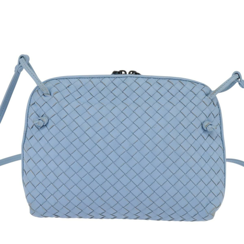 【日本直送】BOTTEGA VENETA INTRECCIATO 皮革肩背包 淺藍色 正品 gh923-1