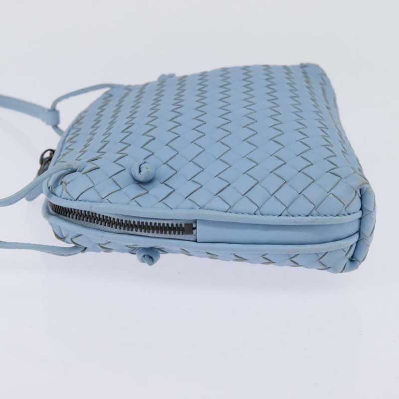 【日本直送】BOTTEGA VENETA INTRECCIATO 皮革肩背包 淺藍色 正品 gh923-2