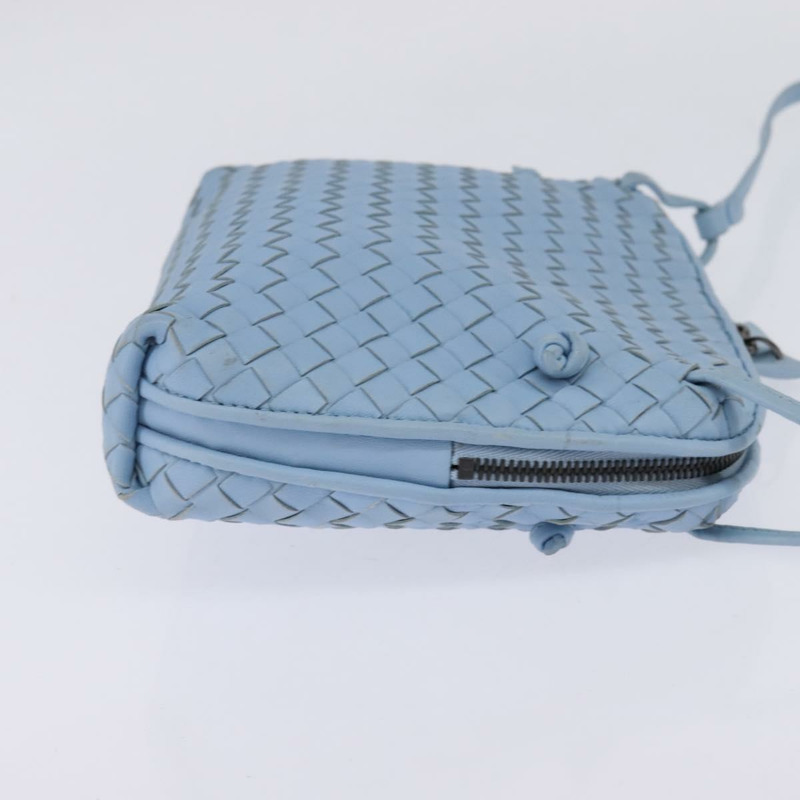 【日本直送】BOTTEGA VENETA INTRECCIATO 皮革肩背包 淺藍色 正品 gh923-3