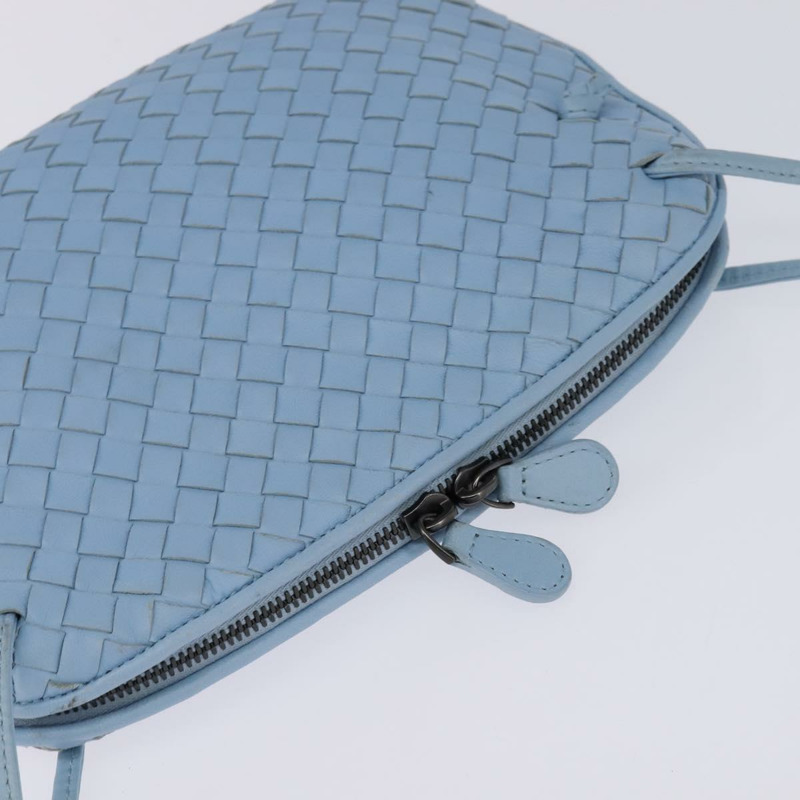 【日本直送】BOTTEGA VENETA INTRECCIATO 皮革肩背包 淺藍色 正品 gh923-5