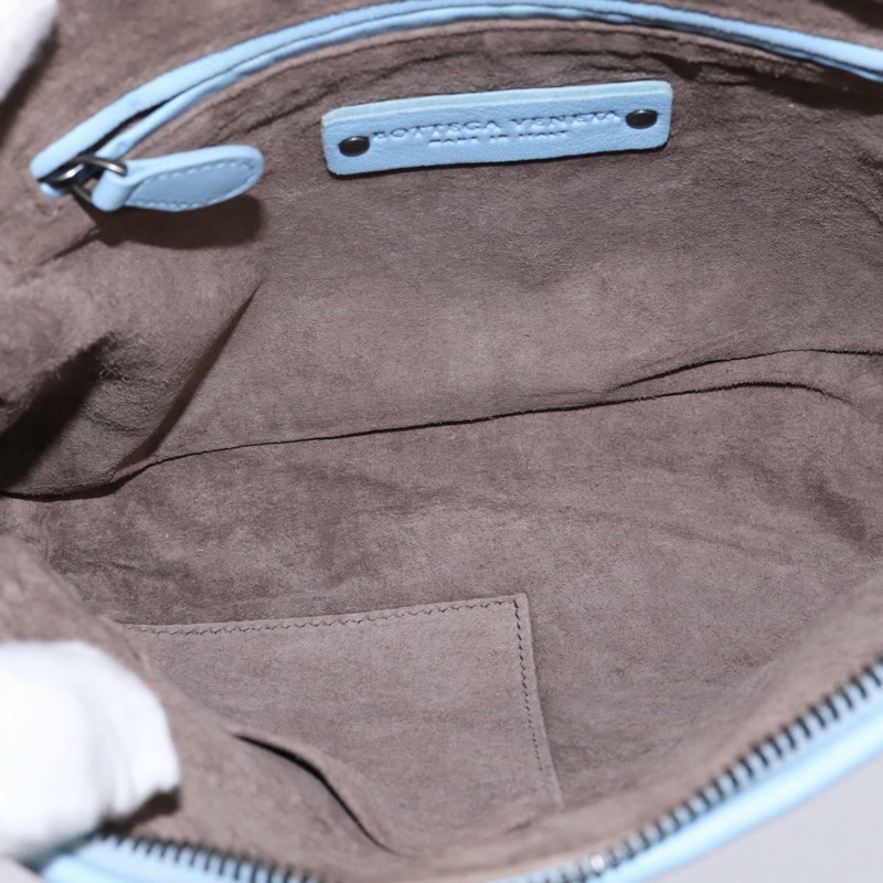 【日本直送】BOTTEGA VENETA INTRECCIATO 皮革肩背包 淺藍色 正品 gh923-9