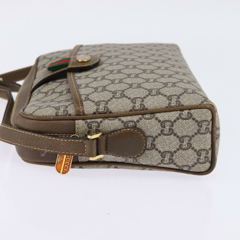 【日本直送】GUCCI GG Plus Supreme Web Sherry Line 單肩包 PVC 米色 金色 正品 gh909-2