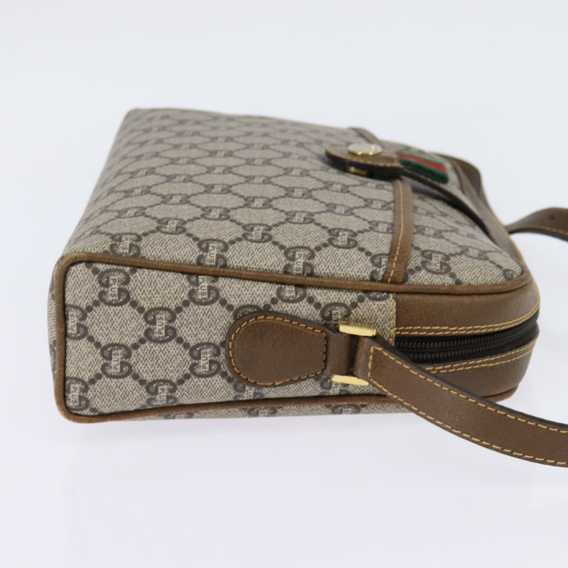 【日本直送】GUCCI GG Plus Supreme Web Sherry Line 單肩包 PVC 米色 金色 正品 gh909-3