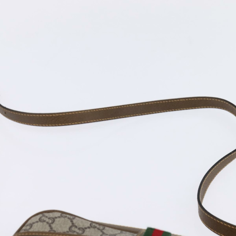 【日本直送】GUCCI GG Plus Supreme Web Sherry Line 單肩包 PVC 米色 金色 正品 gh909-7