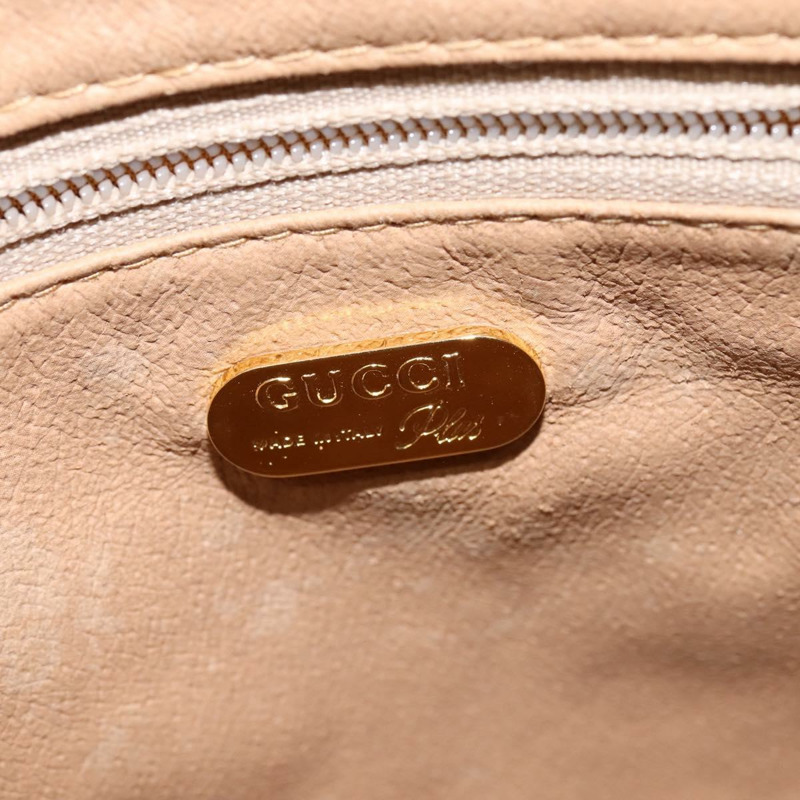 【日本直送】GUCCI GG Plus Supreme Web Sherry Line 單肩包 PVC 米色 金色 正品 gh909-9