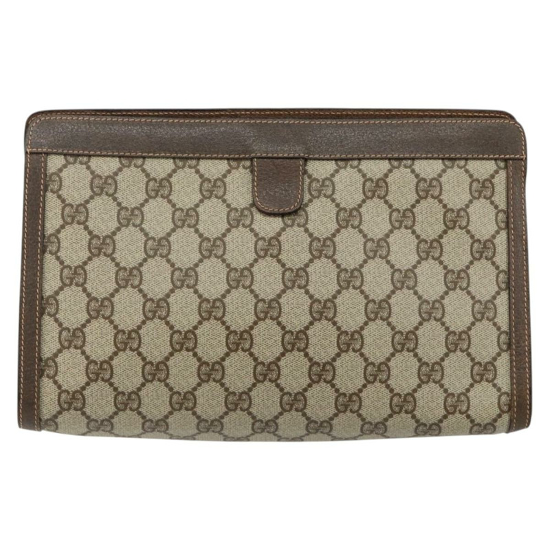 【日本直送】GUCCI GG Supreme Web Sherry Line 手拿包 米色 金色 156 01 033 Auth mr1505-1