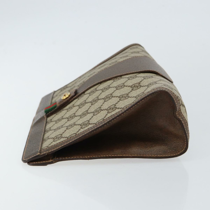 【日本直送】GUCCI GG Supreme Web Sherry Line 手拿包 米色 金色 156 01 033 Auth mr1505-3