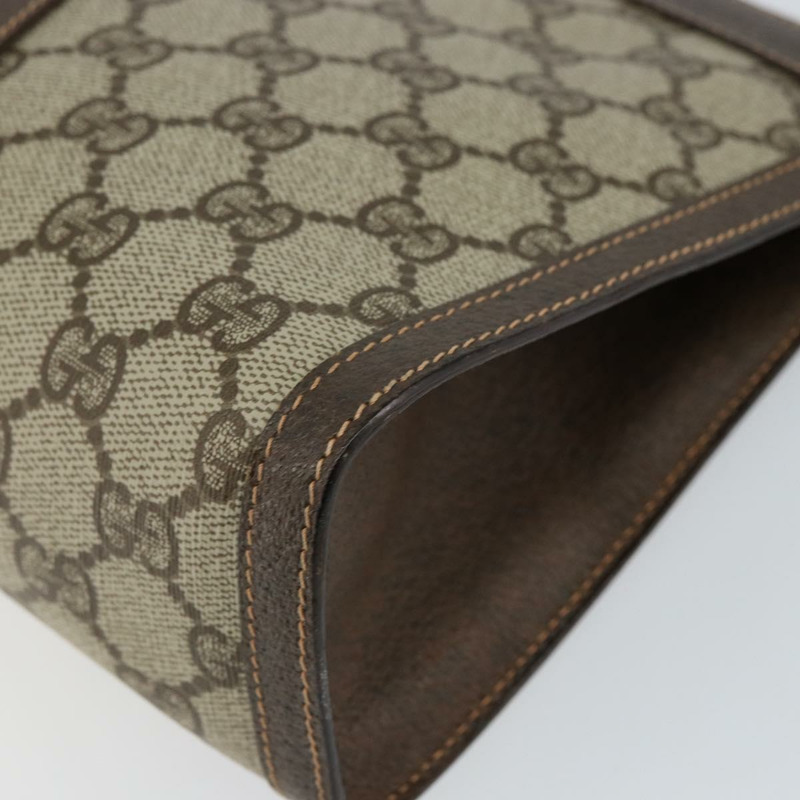 【日本直送】GUCCI GG Supreme Web Sherry Line 手拿包 米色 金色 156 01 033 Auth mr1505-6