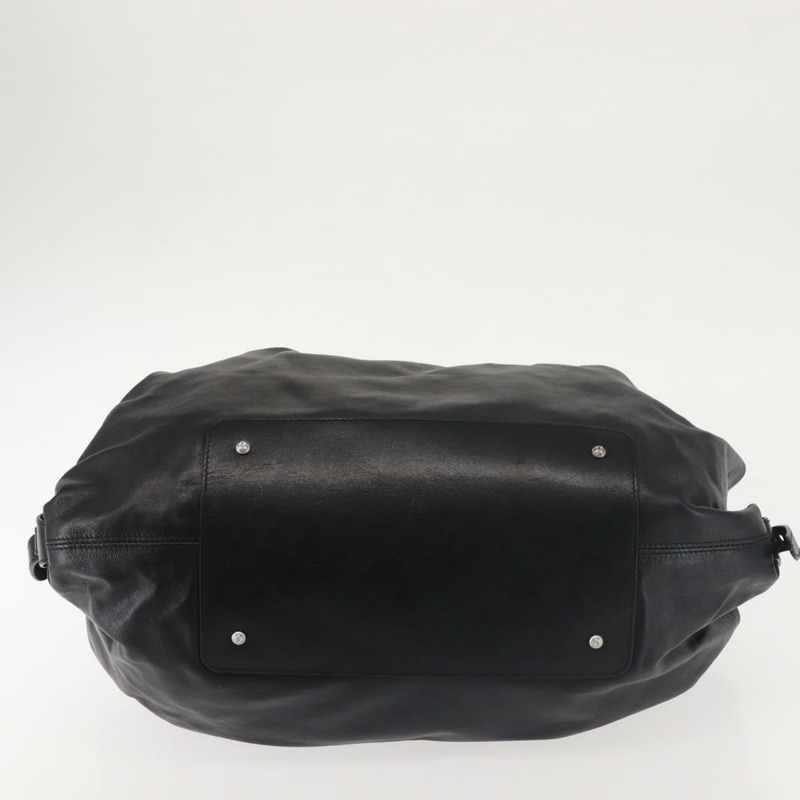 【日本直送】Salvatore Ferragamo Gancini 手提包 皮革 黑色 銀色 正品 BA6377-4