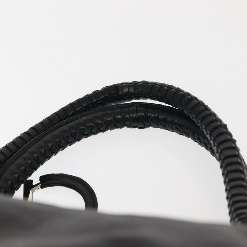 【日本直送】Salvatore Ferragamo Gancini 手提包 皮革 黑色 銀色 正品 BA6377-7