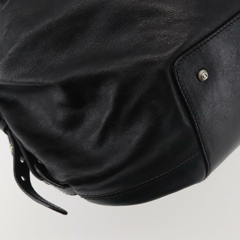 【日本直送】Salvatore Ferragamo Gancini 手提包 皮革 黑色 銀色 正品 BA6377-14