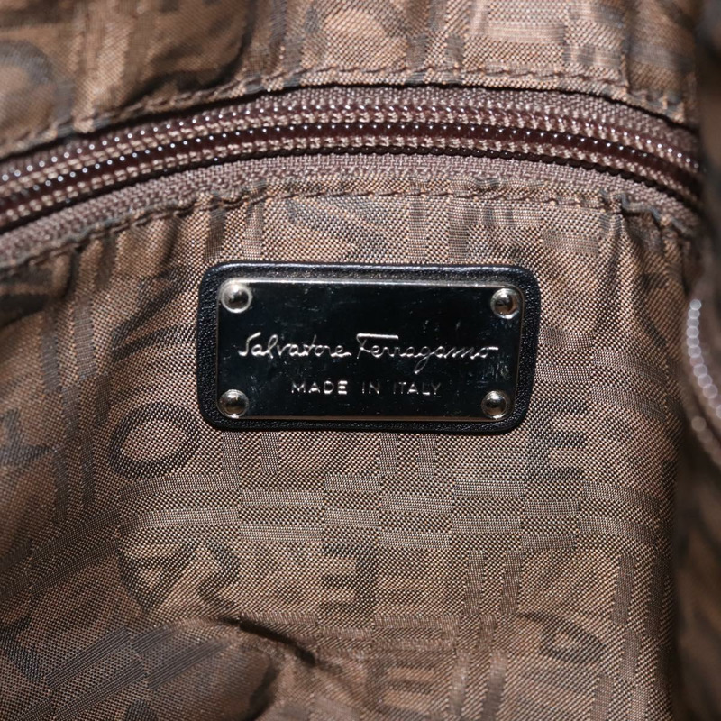 【日本直送】Salvatore Ferragamo Gancini 手提包 皮革 黑色 銀色 正品 BA6377-17