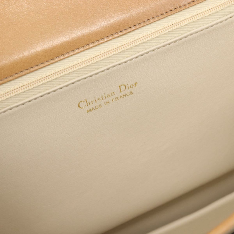 【日本直送】Christian Dior 皮革單背包 米色 金色 正品 BA6375-17