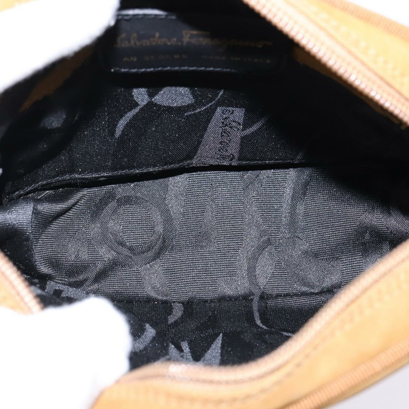 【日本直送】Salvatore Ferragamo Vala 單肩包 棕色金色麂皮 正品 BA6379-10