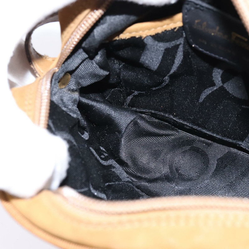 【日本直送】Salvatore Ferragamo Vala 單肩包 棕色金色麂皮 正品 BA6379-17