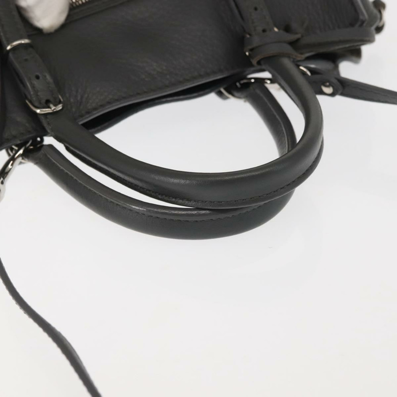 【日本直送】BALENCIAGA Paper 迷你手袋 皮革 兩用 灰色/銀色 357333 正品 gh940-6