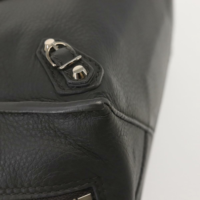 【日本直送】BALENCIAGA Paper 迷你手袋 皮革 兩用 灰色/銀色 357333 正品 gh940-8