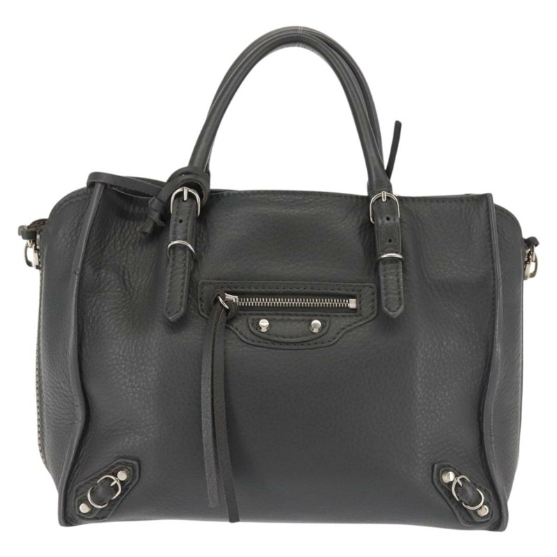 【日本直送】BALENCIAGA Paper 迷你手袋 皮革 兩用 灰色/銀色 357333 正品 gh940-12