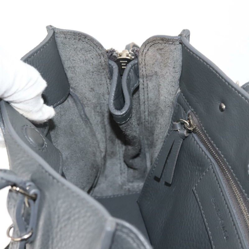 【日本直送】BALENCIAGA Paper 迷你手袋 皮革 兩用 灰色/銀色 357333 正品 gh940-23